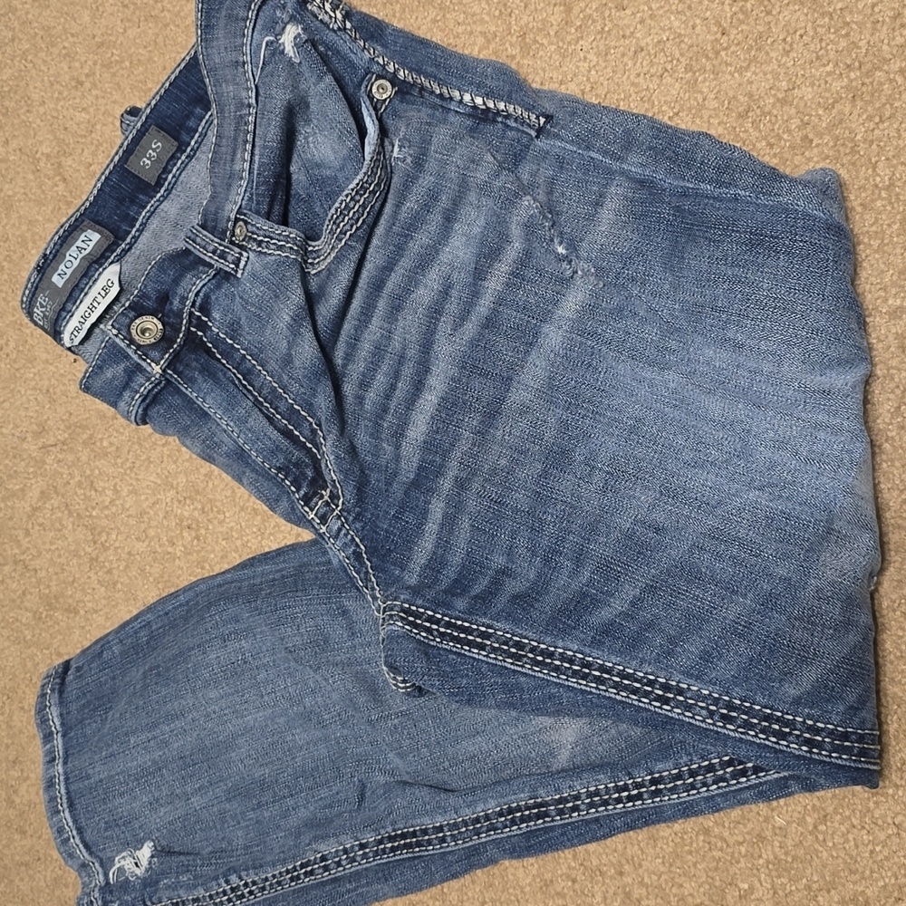 BKE Blue Straight Jeans Classic Denim Style